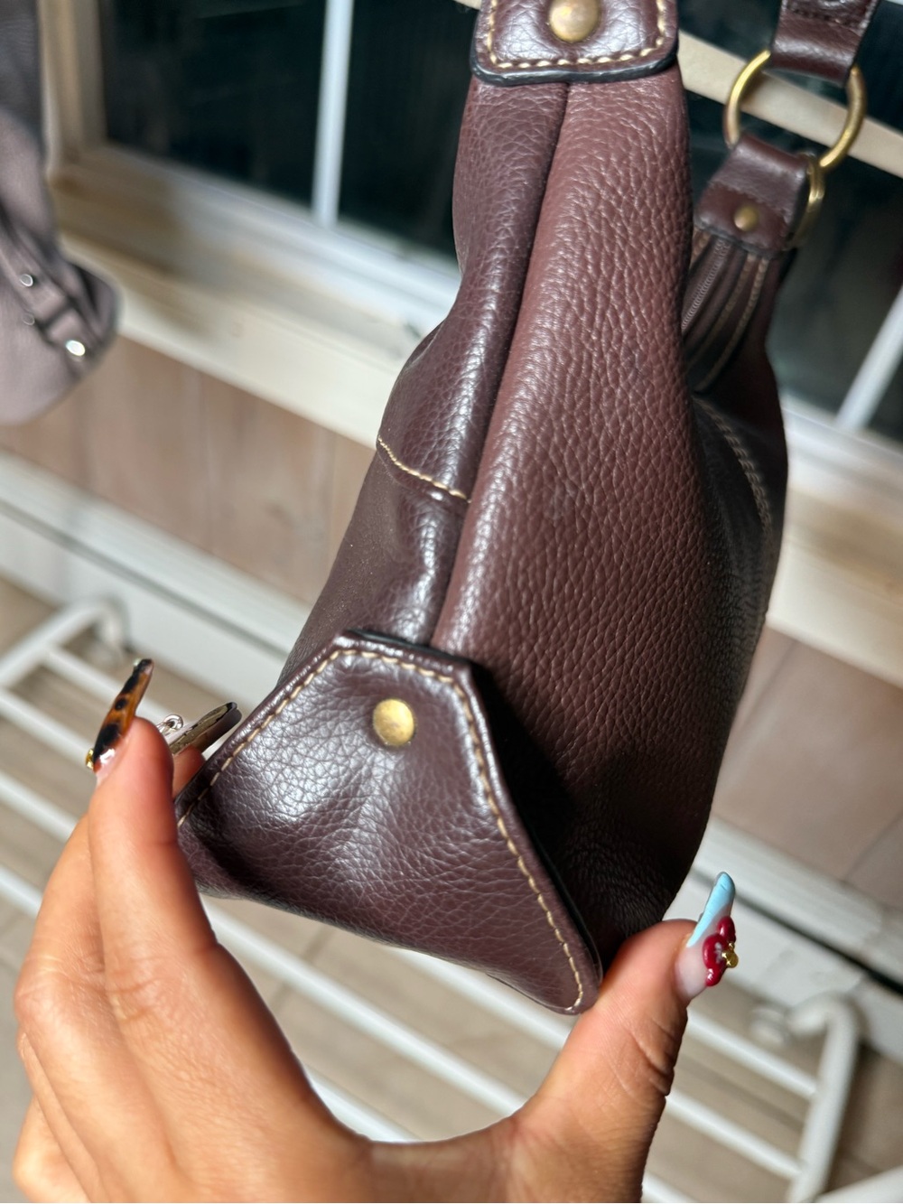 Vntg Rosetti Y2K Brown Hobo shoulder Purse - Picture 6 of 9